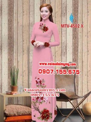 Vải áo dài hoa cẩm chướng AD MTV 4502 13