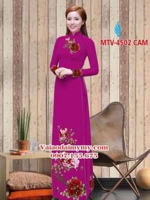 Vải áo dài hoa cẩm chướng AD MTV 4502 16