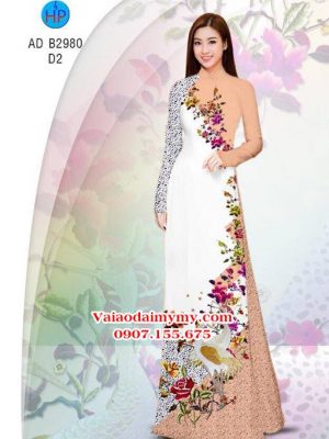 Vải áo dài Sếu và hoa - đẹp sang AD B2980 20
