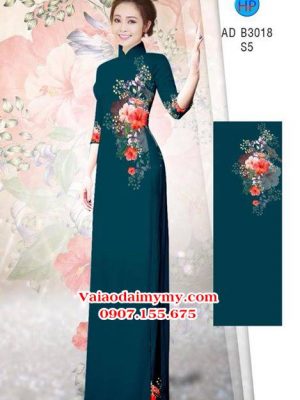 Vải áo dài Duyên nhẹ nhàng với hoa Râm Bụt AD B3018 20