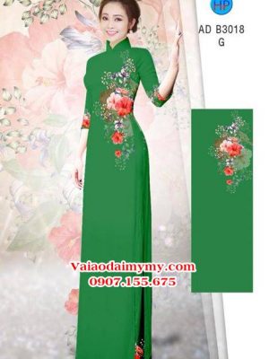 Vải áo dài Duyên nhẹ nhàng với hoa Râm Bụt AD B3018 24