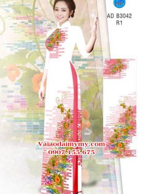 Vải áo dài Hoa in 3D AD B3042 15