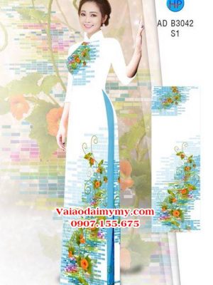 Vải áo dài Hoa in 3D AD B3042 16