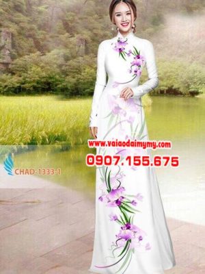 Vải áo dài hoa lan đẹp AD CHAD 1333 13