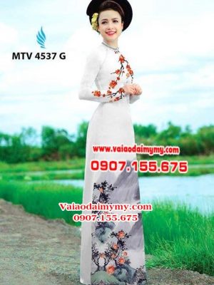 Vải áo dài hoa phượng và phong cảnh AD MTV 4537 13