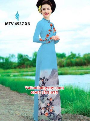 Vải áo dài hoa phượng và phong cảnh AD MTV 4537 16