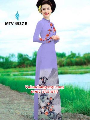Vải áo dài hoa phượng và phong cảnh AD MTV 4537 18