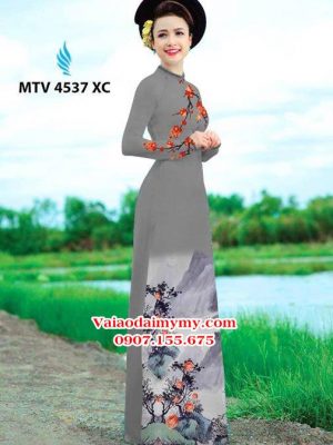 Vải áo dài hoa phượng và phong cảnh AD MTV 4537 17