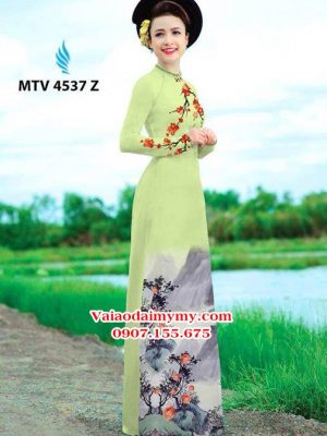 Vải áo dài hoa phượng và phong cảnh AD MTV 4537 19