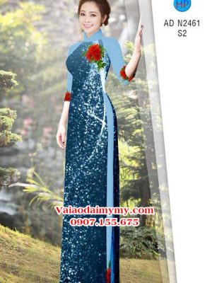 1532253267 986 vai ao dai hoa hong tren nen kim tuyen lap lanh ad