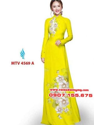 Vải áo dài in hoa đẹp AD MTV 4569 13