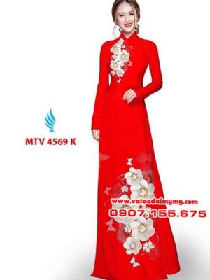 Vải áo dài in hoa đẹp AD MTV 4569 23