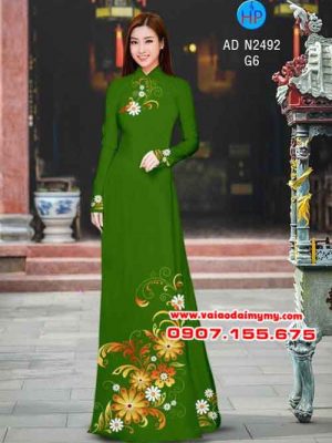 Vải áo dài hoa đẹp 3D AD N2492 15