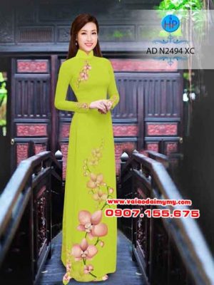 Vải áo dài Lan Hồ Điệp 3D sắc sảo AD N2494 24