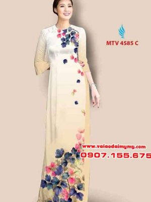 Vải áo dài hoa đẹp đơn giản AD MTV 4585 14