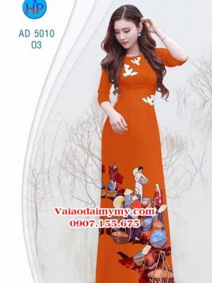 Vải áo dài Chợ làng yên bình AD 5010 24