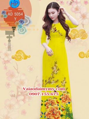 Vải áo dài Hoa Mẫu Đơn mùa Xuân AD 5054 21