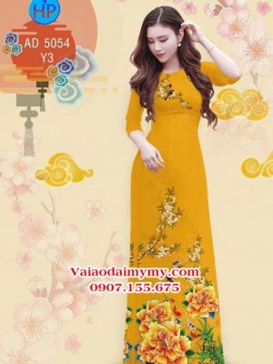 Vải áo dài Hoa Mẫu Đơn mùa Xuân AD 5054 19
