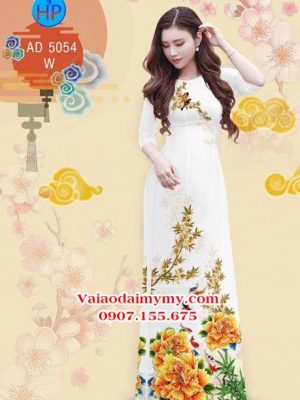 Vải áo dài Hoa Mẫu Đơn mùa Xuân AD 5054 18