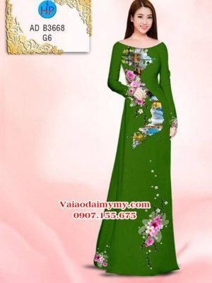 Vải áo dài Xuân về trên quê Việt AD B3668 18