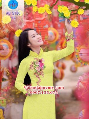 Vải áo dài Hoa in 3D AD 5180 15