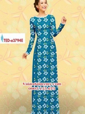 Vải áo dài hoa nhí trên áo AD TED A3794 18