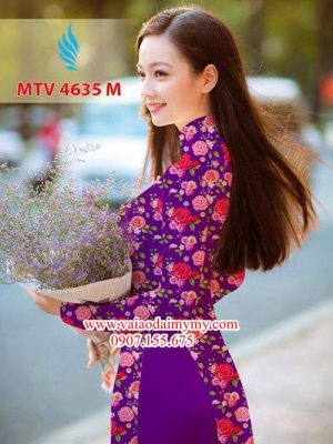 Vải áo dài hoa hồng đều AD MTV 4635 21