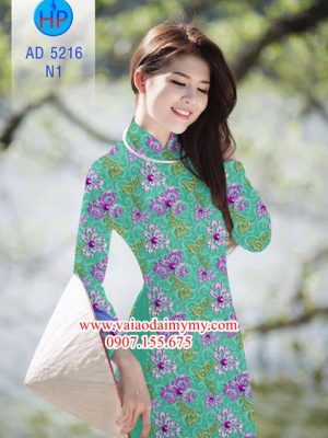 Vải áo dài Hoa đều siêu đẹp AD 5216 19