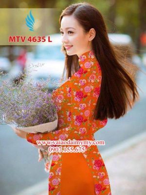 Vải áo dài hoa hồng đều AD MTV 4635 20
