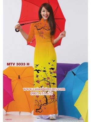 Vải áo dài hoa đào AD MTV 3033 17