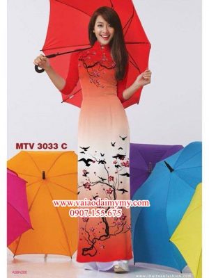 Vải áo dài hoa đào AD MTV 3033 15