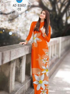 Vải áo dài Hoa in 3D AD B3607 14