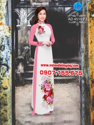 Vải áo dài hoa cẩm chướng AD 4510 14