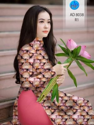 Vải áo dài hoa bồ công anh AD 8038 33