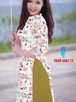 Vải áo dài hoa in 3D AD TRAD 4982 8