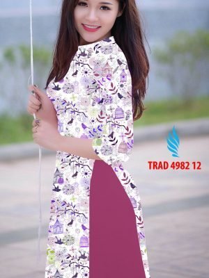 Vải áo dài hoa in 3D AD TRAD 4982 6