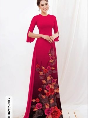 vai ao dai hoa hong co truyen cuc dep 1034182