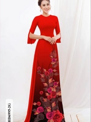 vai ao dai hoa hong rat duyen dam tham 153326