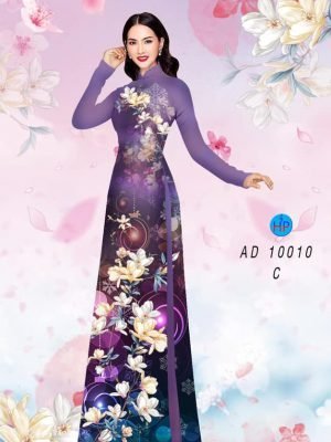 Vải áo dài hoa in 3D AD 10010 35