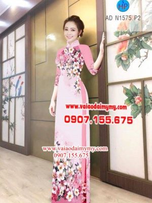 Vải áo dài Hoa in 3D đẹp AD N1575 14