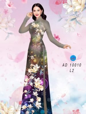 Vải áo dài hoa in 3D AD 10010 30