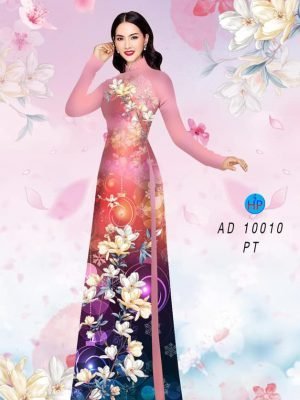 Vải áo dài hoa in 3D AD 10010 34
