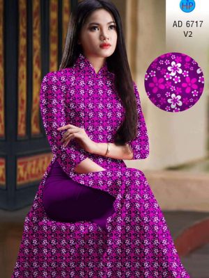 vai ao dai hoa nhi co truyen long lanh 396104