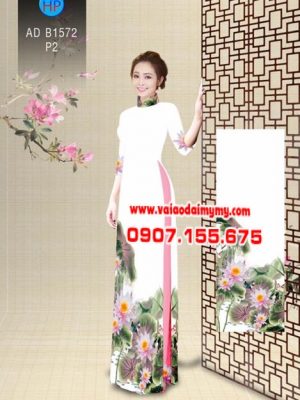 Vải áo dài Hoa Sen thanh khiết dịu dàng AD B1572 14