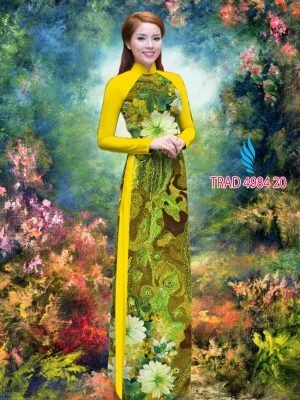 Vải áo dài hoa in 3D AD TRAD 4984 9