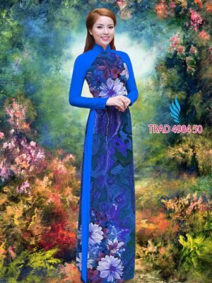 Vải áo dài hoa in 3D AD TRAD 4984 11