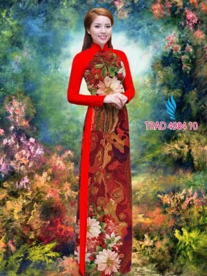 Vải áo dài hoa in 3D AD TRAD 4984 8
