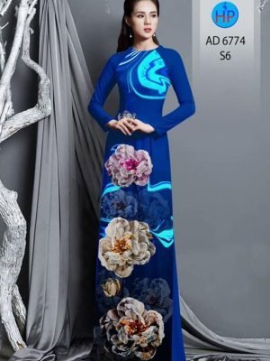 Vải áo dài hoa in 3D AD 6774 26