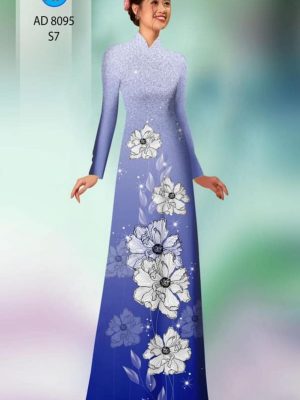 Vải áo dài đẹp hoa in 3D AD 8095 21