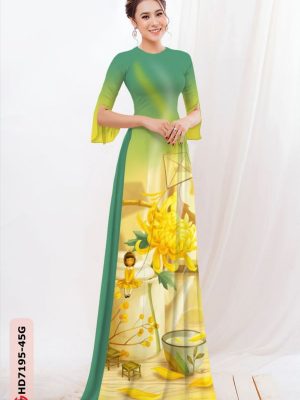 vai ao dai hoa cuc co truyen cuc hot 94174